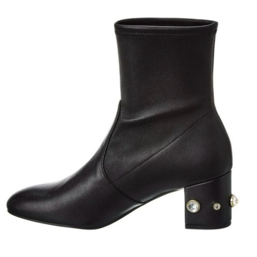 NIB Stuart Weitzman Allshine 60 Bootie in Black Leather Size 6.5B